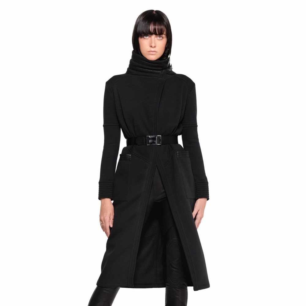 Jonny Cota Duster Coat in black Fleece